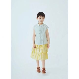 mina perhonen - 22ss ミナペルホネン kids ブラウス シャツ ピンク サイズ 130