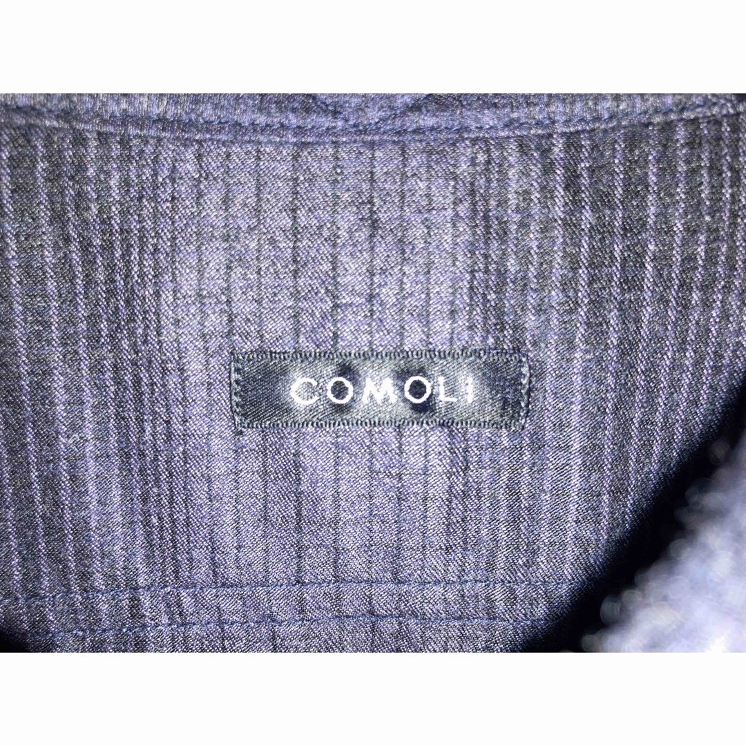 【美品】COMOLI コモリ ウールシルクワークシャツ ネイビー サイズ1