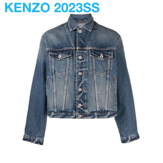 ケンゾー(KENZO)のKENZO ケンゾー　  バッグ　ロゴ パッチ　クロップ　  デニムジャケット(Gジャン/デニムジャケット)