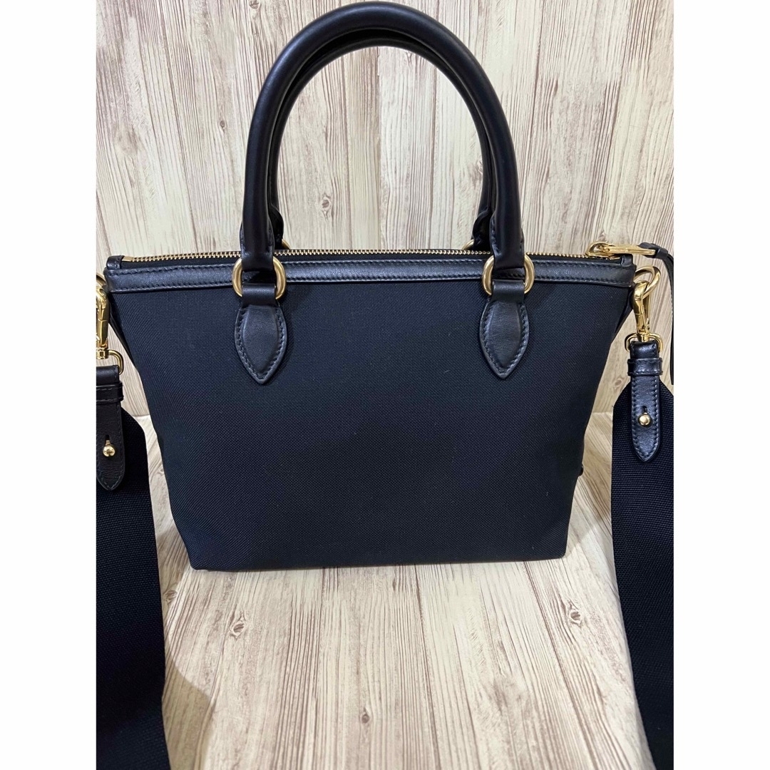 プラダ PRADA 1BA111 ロゴ 2WAY カバン ハンドバッグ レザー ブラック 美品