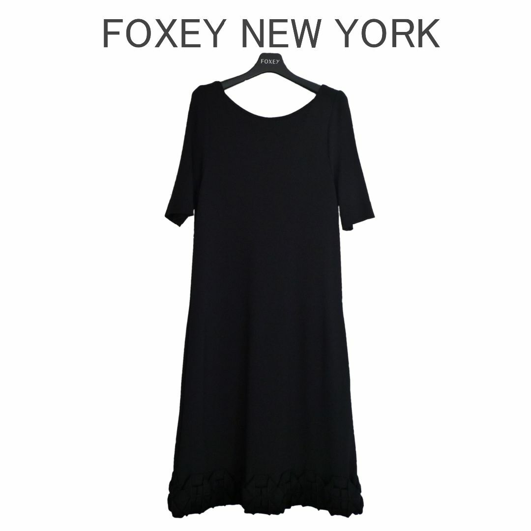 FOXEY   FOXEY NEW YORK 半袖 黒 ロング OP  美品 フォクシーの