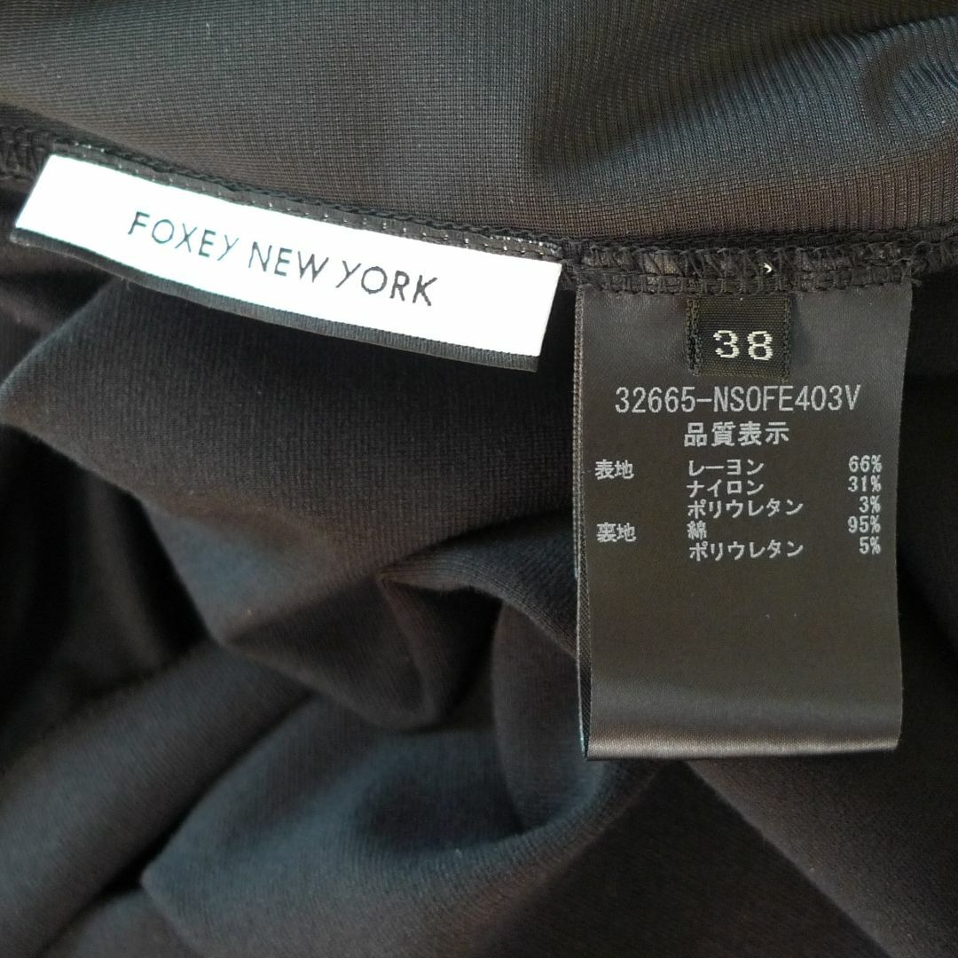 FOXEY - FOXEY NEW YORK 半袖 黒 ロング OP 38 ☆美品 フォクシーの ...