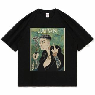 舐達麻 Badsaikush Tシャツ 浮世絵 ブラック(Tシャツ/カットソー(半袖/袖なし))