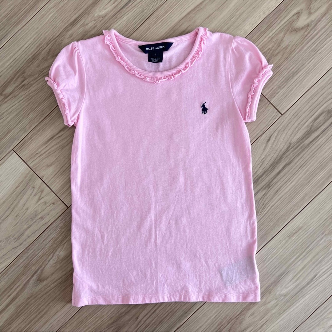 Ralph Lauren(ラルフローレン)のラルフローレン　ピンクTシャツ120 キッズ/ベビー/マタニティのキッズ服女の子用(90cm~)(Tシャツ/カットソー)の商品写真