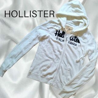 ホリスター(Hollister)のHOLLISTERホリスター　ジップアップ　パーカー　白　M(パーカー)