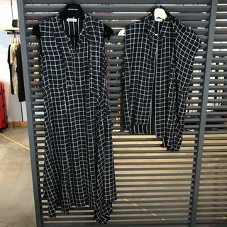 バレンシアガ(Balenciaga)の新品同様 バレンシアガ チェック柄 アンサンブル ワンピース ベスト 34 XS(ひざ丈ワンピース)