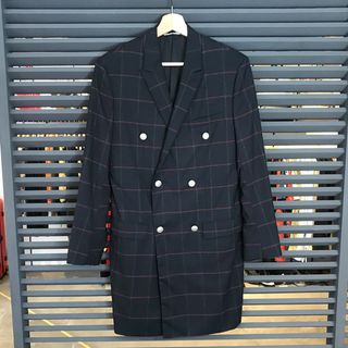 SUITSELECTウールチェスターネイビーソリッドNEWZEALANDWOOL