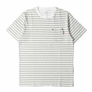 stussy Tシャツ ネックロゴ ボーダー US sサイズ 国内Lサイズ程度