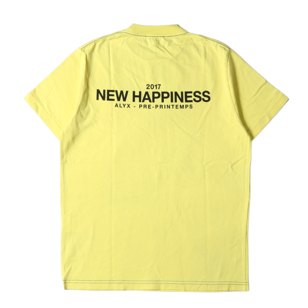 1017 ALYX 9SM アリクス Tシャツ サイズ:M NEW HAPPINESS ロゴ ヘビー クルーネック 半袖 Tシャツ NEW HAPPINESS S/S TEE 17SS イエロー イタリア製 トップス カットソー 【メンズ】