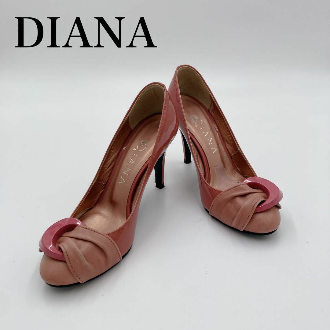 DIANA(ダイアナ)の【 DIANA 】ダイアナ パンプス ピンク エナメル 21.5 バイカラー レディースの靴/シューズ(ハイヒール/パンプス)の商品写真