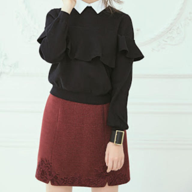 Rirandture(リランドチュール)の裾刺繍台形ミニスカート❤ レディースのスカート(ミニスカート)の商品写真