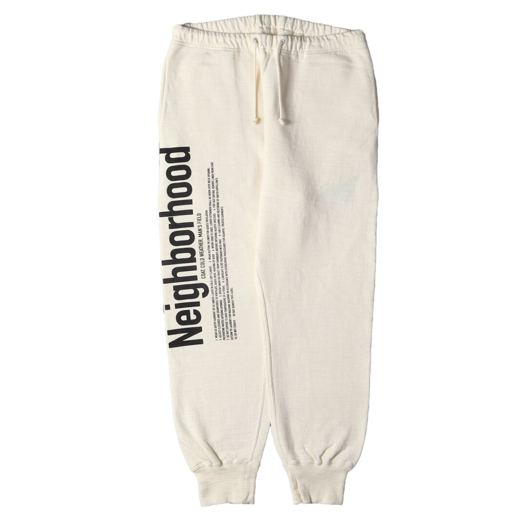 NEIGHBORHOOD ネイバーフッド パンツ サイズ:XL ブランドロゴ スラブコットン スウェット パンツ SLUB / C-PT 18AW オフホワイト 白 ボトムス ズボン 【メンズ】