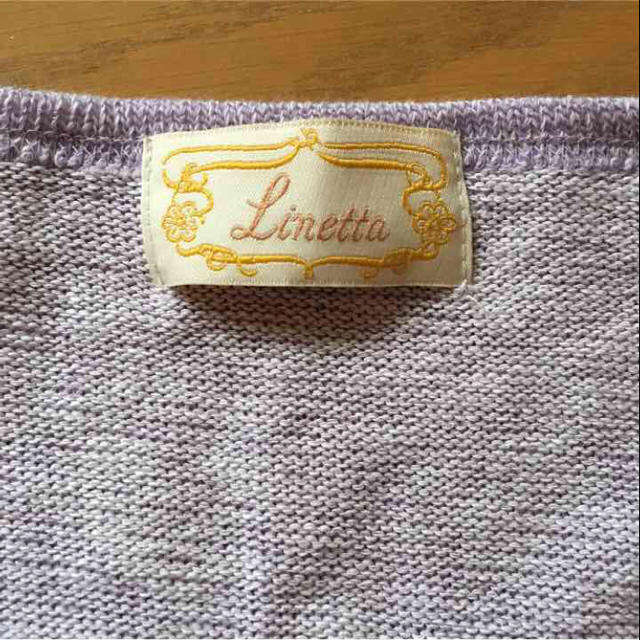 Linetta(リネッタ)の美品！Ｌinetta リネッタのラベンダー色に刺繍がかわいいニット 送料無料 レディースのトップス(ニット/セーター)の商品写真