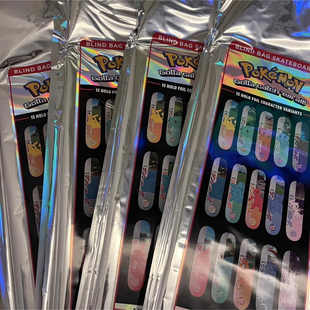 4枚set ポケモン サンタクルーズ コラボ 限定 スケートボー 全20種の