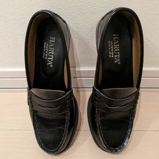 ハルタ(HARUTA)のHARUTA　ローファー　黒　ブラック　23.5cm EE(ローファー/革靴)