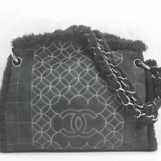 美品 シャネル CHANEL ムートン チェーンショルダーバッグ 黒