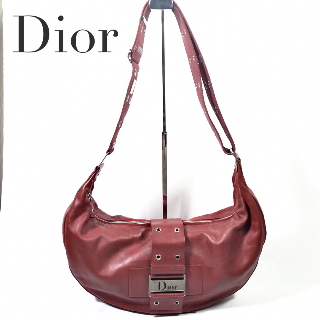 希少　ディオール　Dior レザー　バッグ　ハンドバッグ　レッド