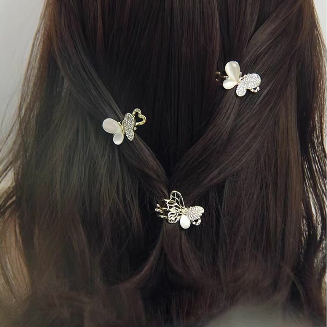 HAPVITAL バンスクリップ 蝶3個セット前髪 ヘアアクセサリー ミニ 人気 コスメ/美容のヘアケア/スタイリング(その他)の商品写真