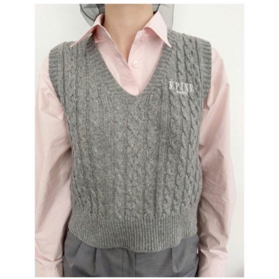 épine(エピヌ)のepine ÉPINE PARIS knit vest gray レディースのトップス(ベスト/ジレ)の商品写真