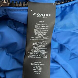 【美品】COACH カモフラ ダウンコート XS ブルー アウトドア