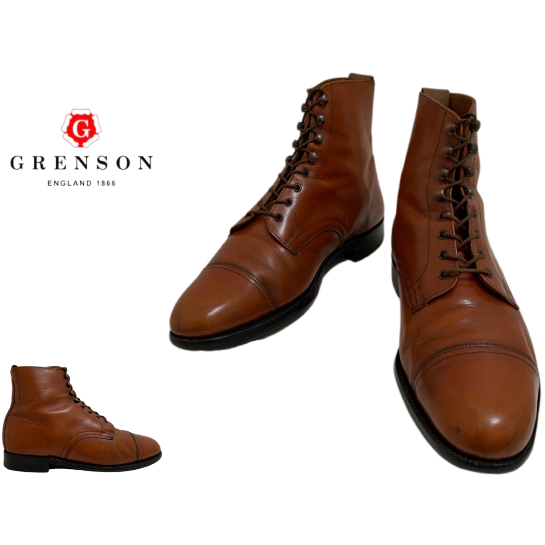 GRENSON VINTAGE 90s イングランド製 レースアップレザーブーツブーツ