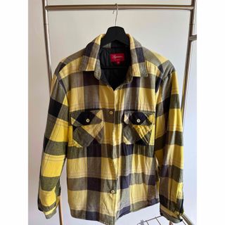 supreme quited flannel shirt yellow S