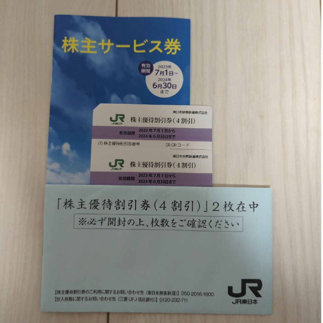 ＪＲ東日本 株主優待割引券 2枚 株主サービス券レストラン/食事券