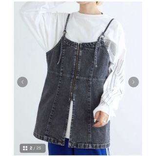 ダブルクローゼット(w closet)のダブルクローゼット　デニムキャミワンピ　デニムビスチェ(ミニワンピース)