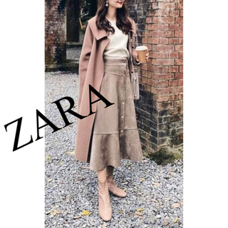 ザラ(ZARA)の美品　ZARA ザラ　ロングスカート　ペプラムスカート　スエード　人気　完売(ロングスカート)