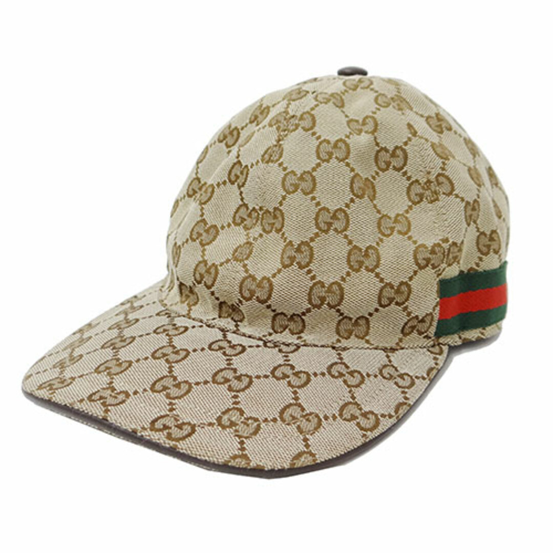 Gucci(グッチ)のグッチ GUCCI 帽子 ユニセックス ブランド
   キャンバス GGキャンバス ベースボールキャップ ベージュ ブラウン 200035 おしゃれ  【中古】 レディースの帽子(その他)の商品写真