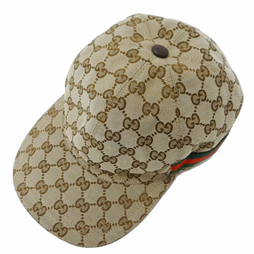 Gucci(グッチ)のグッチ GUCCI 帽子 ユニセックス ブランド
   キャンバス GGキャンバス ベースボールキャップ ベージュ ブラウン 200035 おしゃれ  【中古】 レディースの帽子(その他)の商品写真