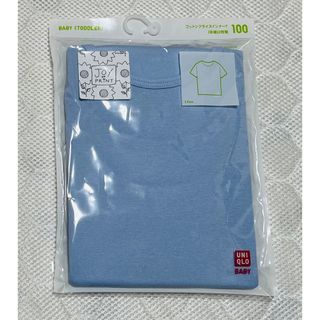 ユニクロ(UNIQLO)のUNIQLO コットンフライスインナーT　100cm  ブルー　1枚(下着)