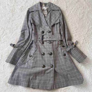 美品 バーバリーブルーレーベル グレンチェック トレンチコート