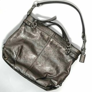 コーチ(COACH)の【美品】 COACH ハンドバッグ トートバッグ シルバー ゴールド(ハンドバッグ)