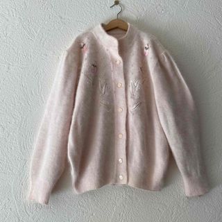 vintageヴィンテージ昭和レトロハンドメイドニットカーディガン