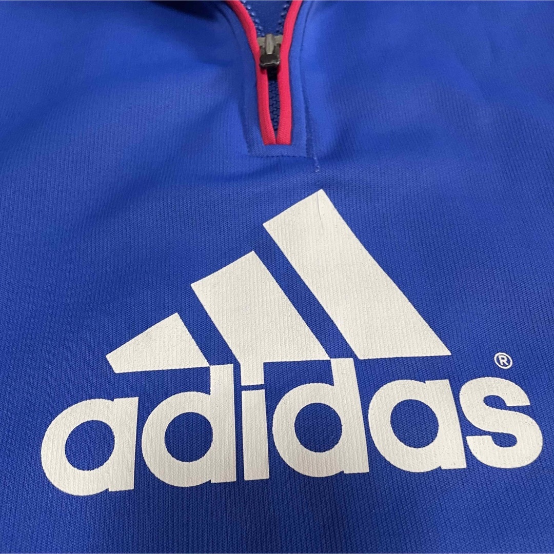 adidas(アディダス)のアディダス　ジャージ　デカロゴ　3本線　サイドライン　ハーフジップ　XL メンズのトップス(ジャージ)の商品写真