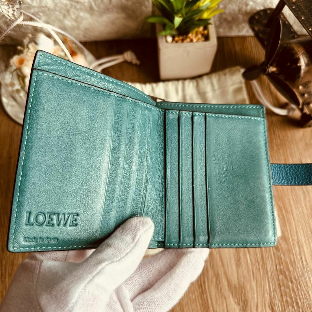 【レアカラー】LOEWE 財布 二つ折り　Dark Lagoon