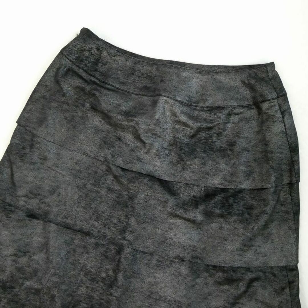 HIROKO BIS(ヒロコビス)のヒロコビス ティアード スカート レディース スカート レザー調  膝丈スカート レディースのスカート(ひざ丈スカート)の商品写真