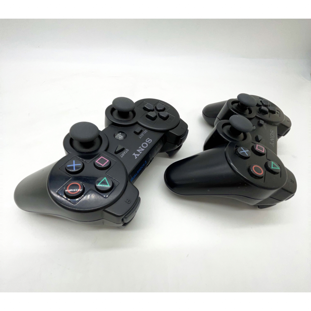 PlayStation3(プレイステーション3)のPS 3　ワイヤレスコントローラ (DUALSHOCK3) ブラック　2つ エンタメ/ホビーのゲームソフト/ゲーム機本体(その他)の商品写真