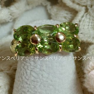 K18 ペリドットのフラットなリングの通販 by モンステラshop｜ラクマ