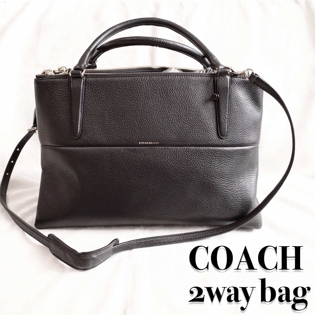 COACH 黒 レザー 2way ハンドバッグ ショルダーバッグ