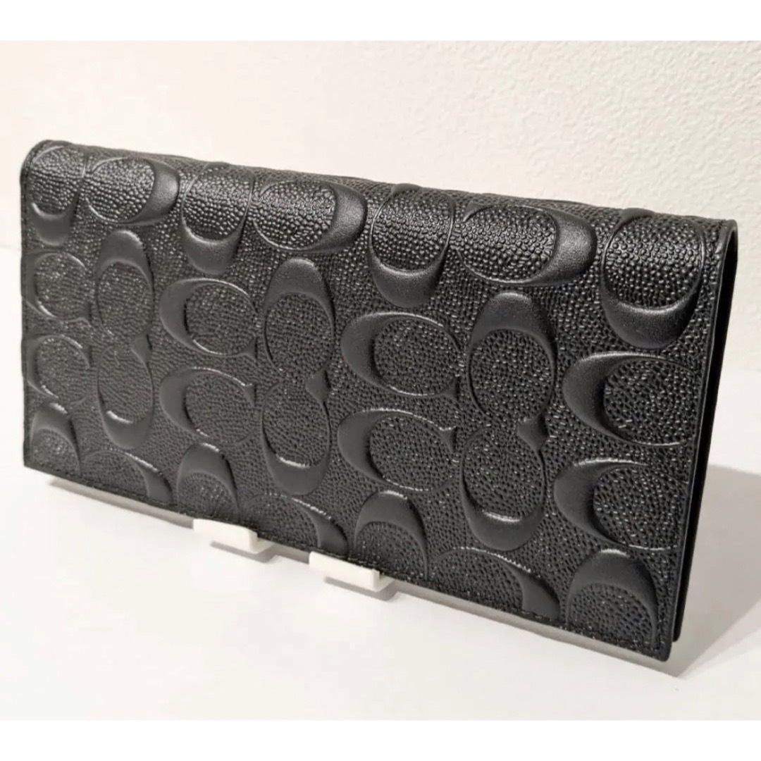 COACH コーチ ブラック 長財布 黒 スリムウォレット - 財布