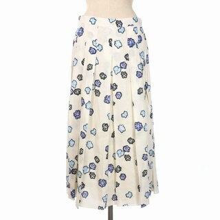マルニ(Marni)のマルニ MARNI 花柄 プリーツ ロングスカート 40 オフホワイト(ロングスカート)