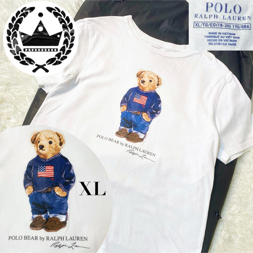 【大きいサイズ】 ラルフローレン ポロベアTシャツ  アメリカンフラッグ XL