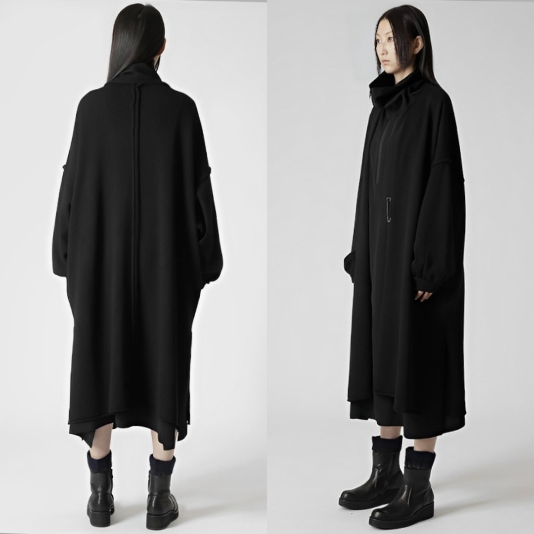 Y's 10G PLAIN STITCH BIG OVERCOAT 黒2 1