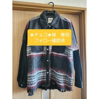 ザラ(ZARA)のザラ ZARA  チェック 長袖 アウター Gジャン ジャケット L(Gジャン/デニムジャケット)