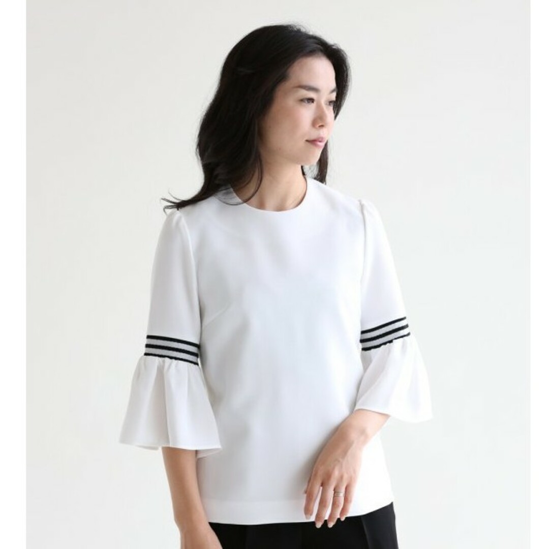 BORDERS at BALCONY TWILL TOP ブラウス ボーダー