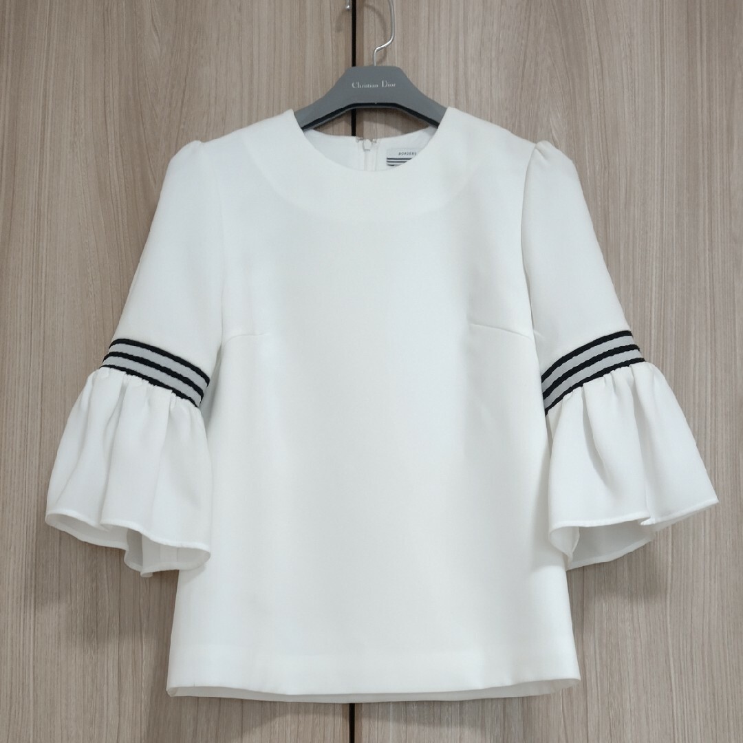 BORDERS at BALCONY TWILL TOP ブラウス ボーダー