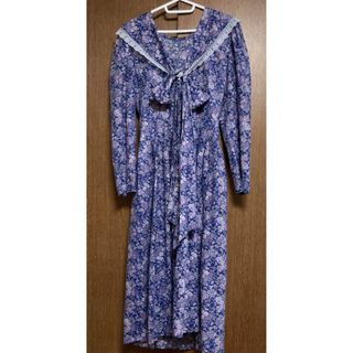 80s gunne sax レースセーラーカラーフラワーワンピース