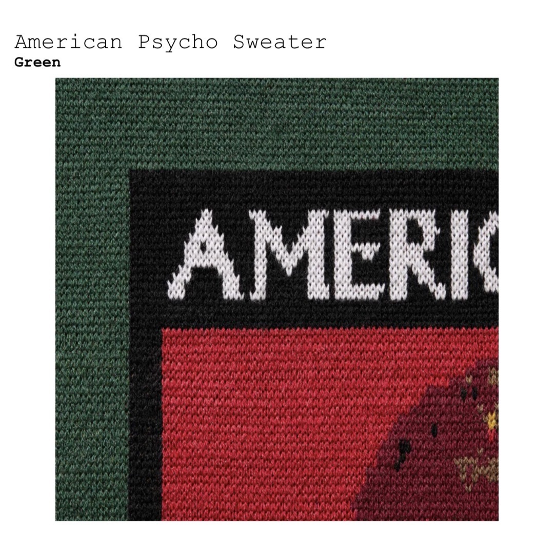 新品未使用 GREEN XL SUPREME AMERICAN PSYCHO